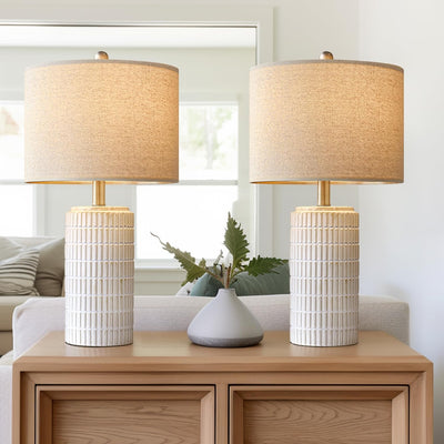 PoKat 23″ Modern Ceramic Table Lamp Set of 2