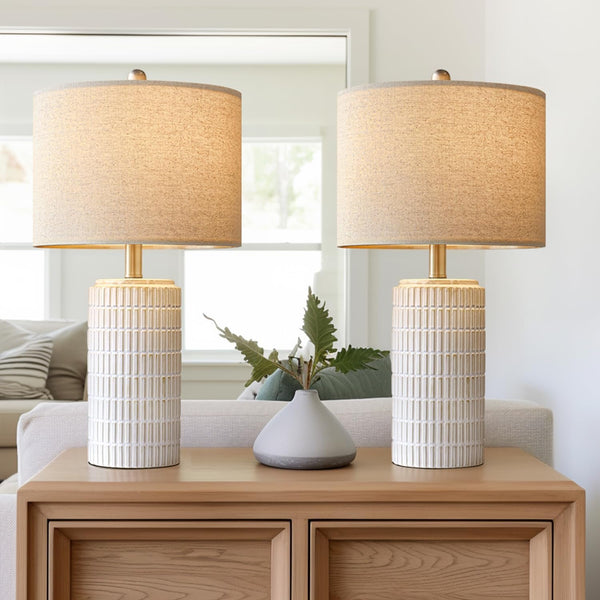 PoKat 23″ Modern Ceramic Table Lamp Set of 2