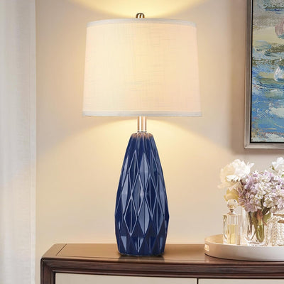 KunruiTAI 25″ Table Lamp Navy Blue Table Lamp