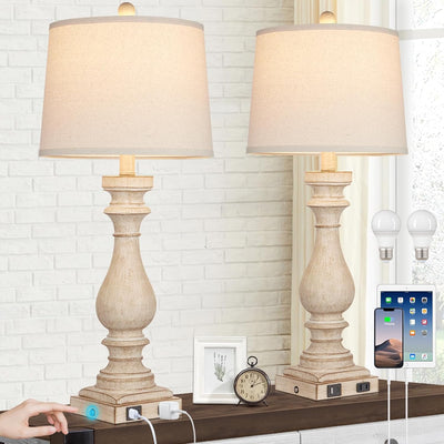 Cinkeda 29″ Tall Table Lamp for Living Room Set of 2