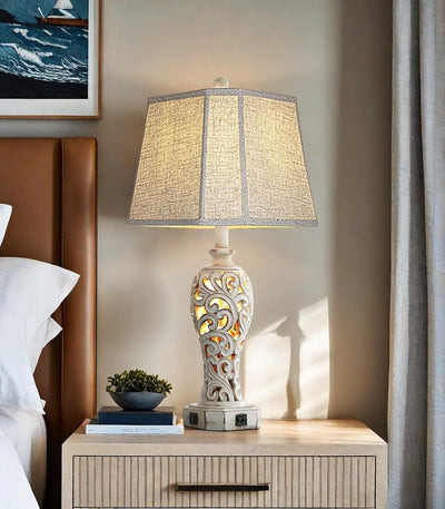 25″ Farmhouse Table Lamp for Living Room Bedroom